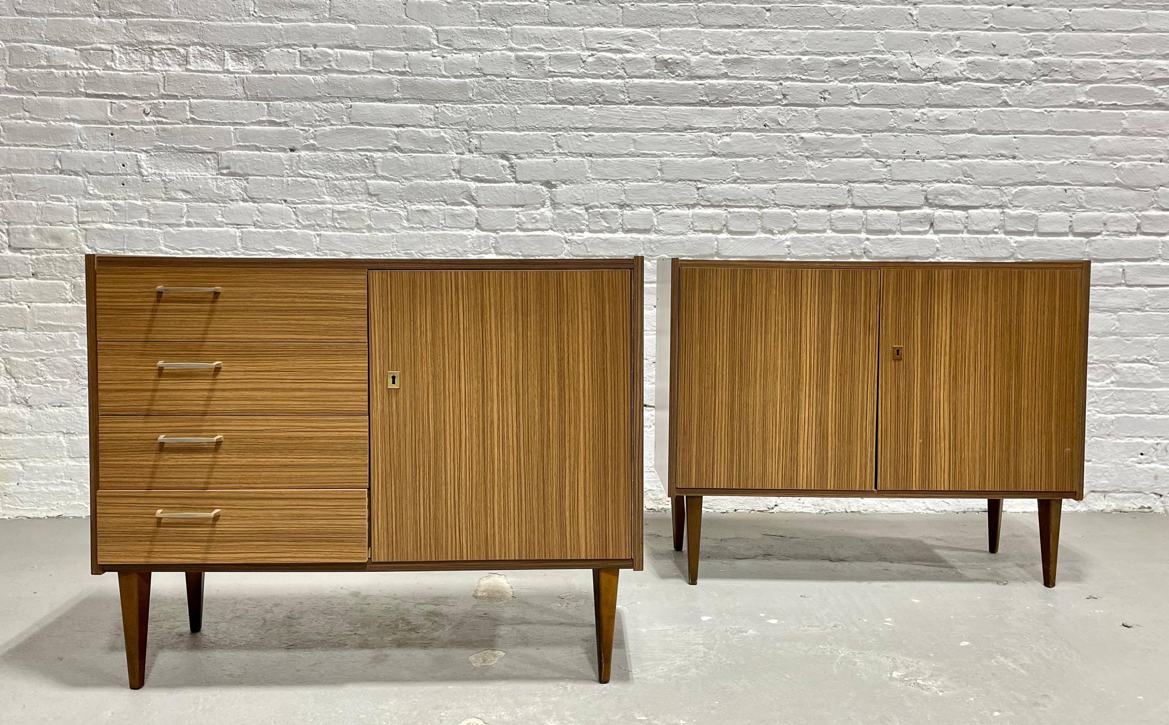 PAIR Mid Century MODERN Laminate CREDENZAS/ Cabinets, Made in Germany, c. 1960's For Sale 2