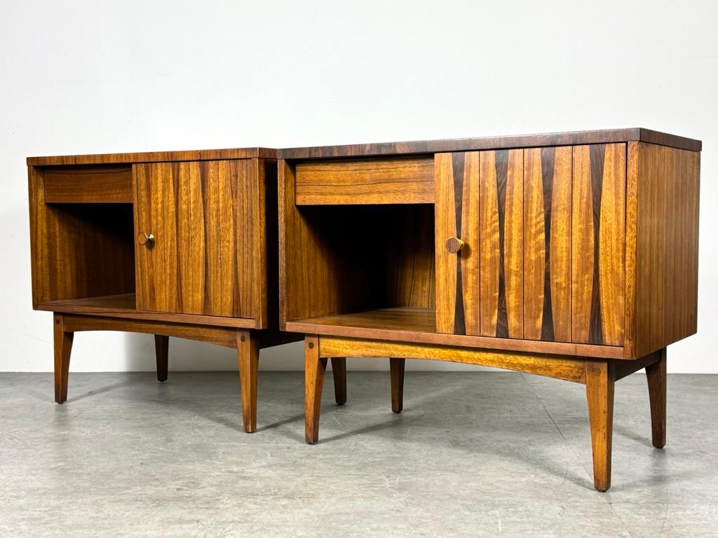 Mid-Century Modern Pair Mid Century Modern Lane Rosewood Single Drawer Night Stands End Tables  For Sale