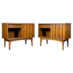 Pair Mid Century Modern Lane Rosewood Single Drawer Night Stands End Tables 
