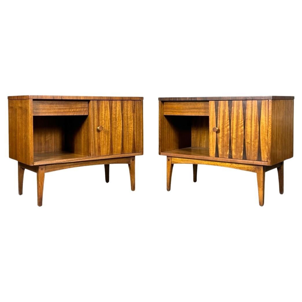Pair Mid Century Modern Lane Rosewood Single Drawer Night Stands End Tables  For Sale