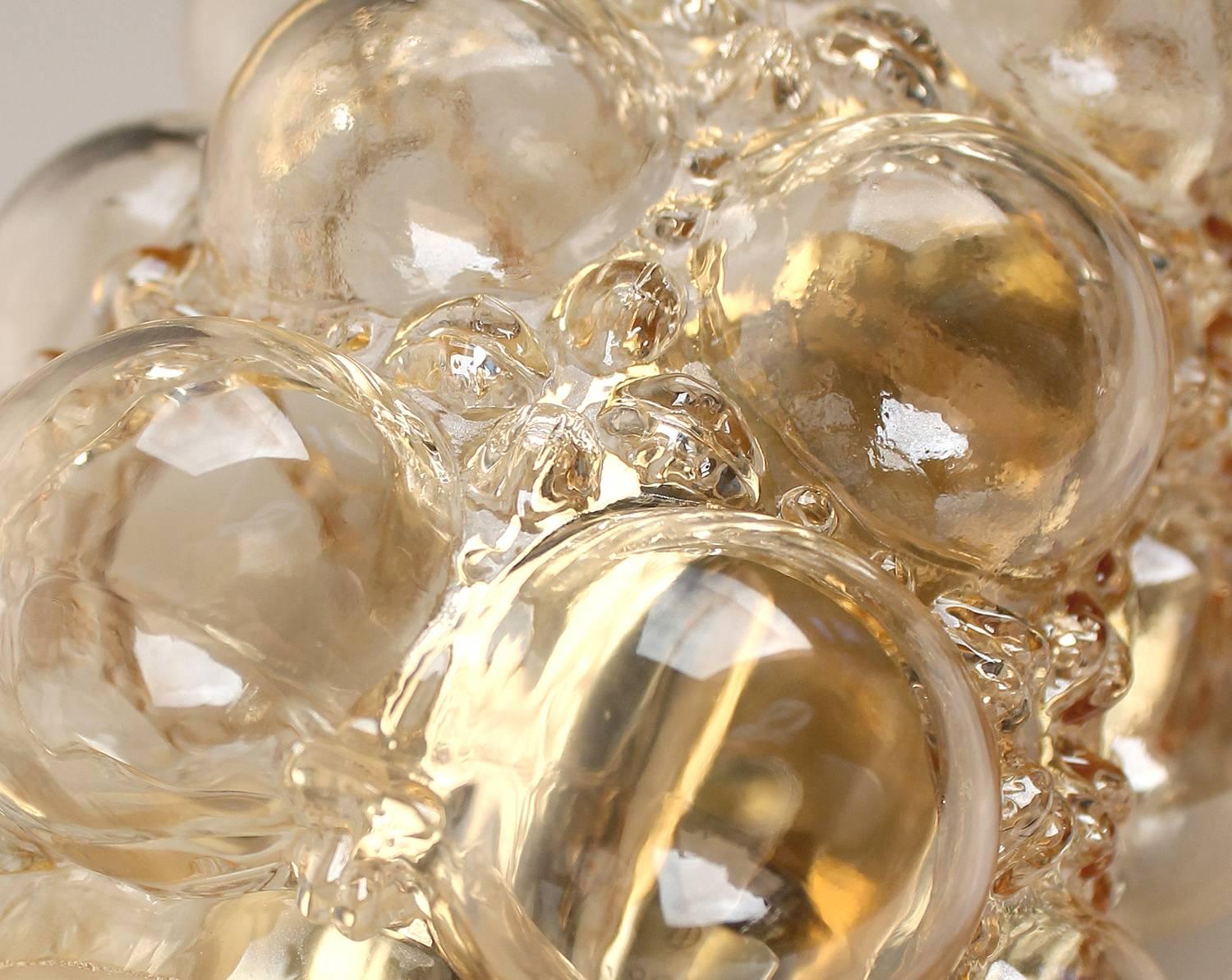 Pair Limburg Bubble Glass & Brass  Mirror Vanity Sconces 3
