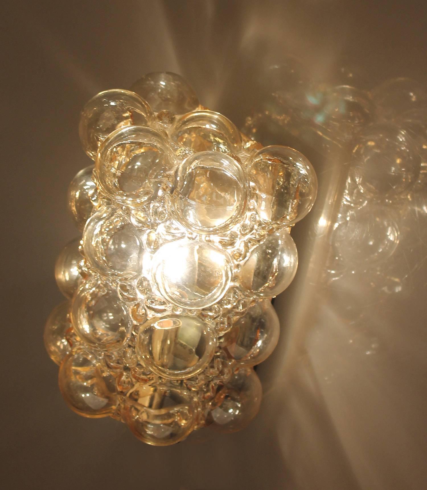 Pair Limburg Bubble Glass & Brass  Mirror Vanity Sconces 8