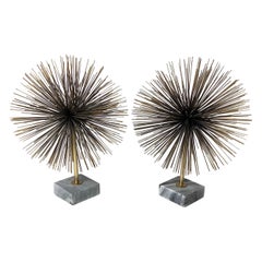 Pair Mid-Century Modern Mounted Starburst Abstract Sculptures