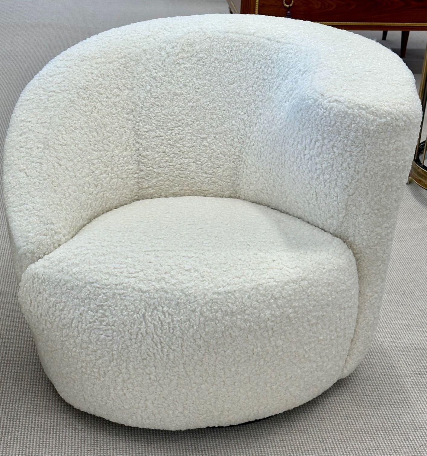 Pair Mid-Century Modern Nautilus Swivel Chairs, Vladimir Kagan for Directional 2