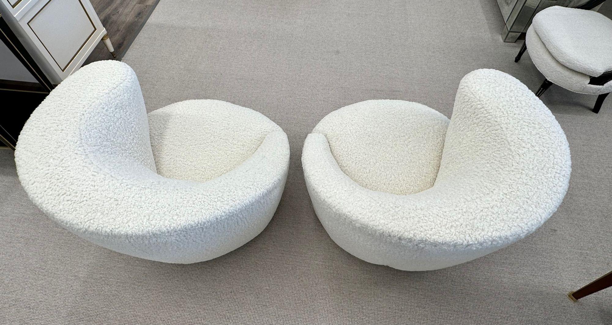 Pair Mid-Century Modern Nautilus Swivel Chairs, Vladimir Kagan for Directional 3