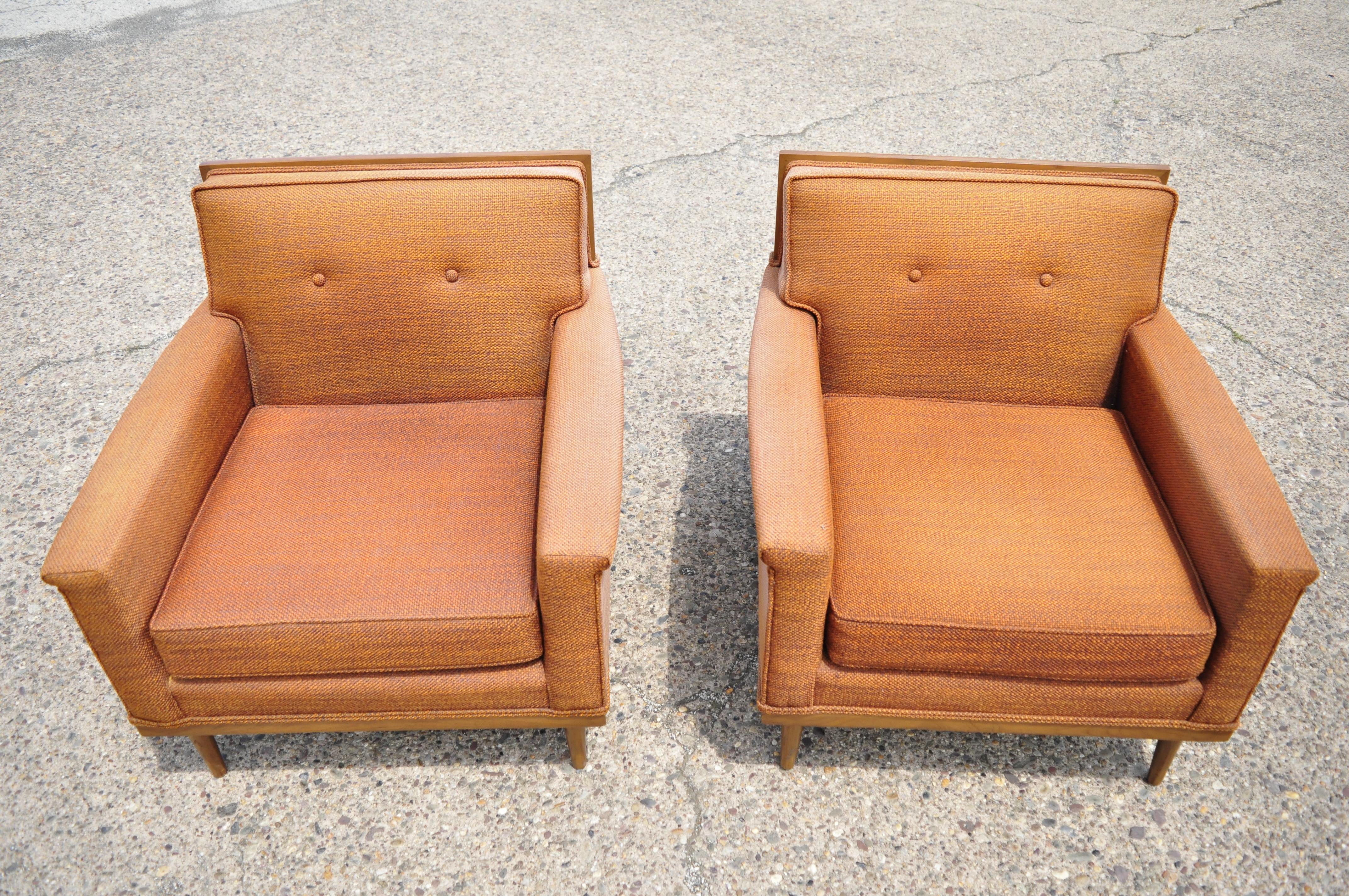 Pair of Mid-Century Modern Paul McCobb Style Club Lounge Chairs by J.B. Sciver In Good Condition In Philadelphia, PA