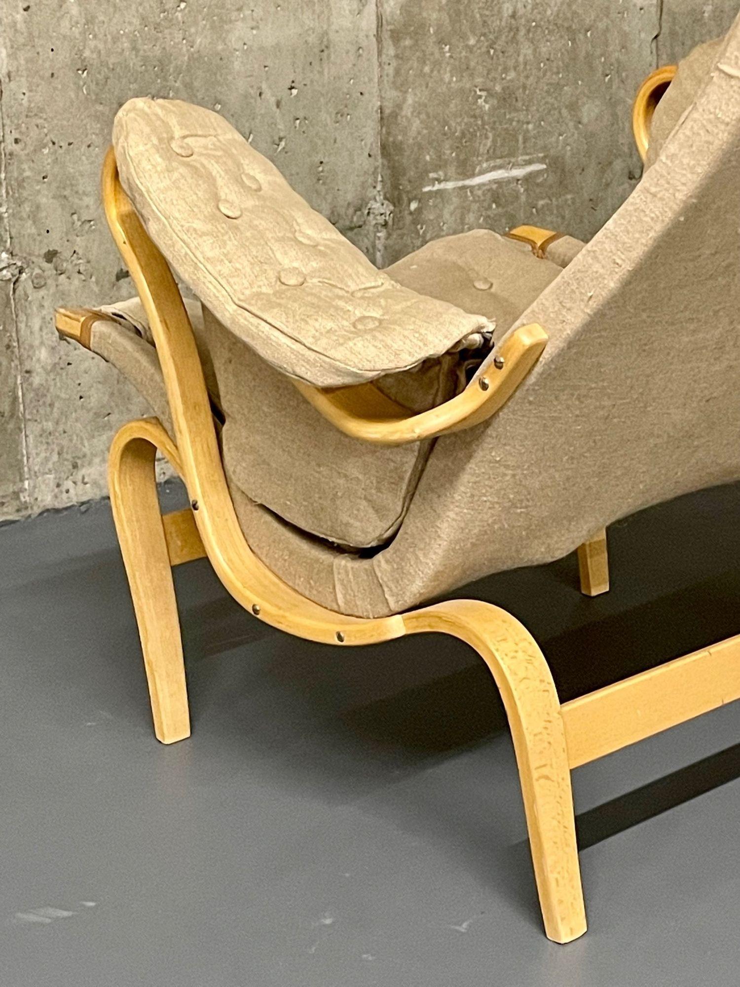 Pair Mid-Century Modern Pernilla Arm / Lounge Chairs by Bruno Mathsson, Denmark 5