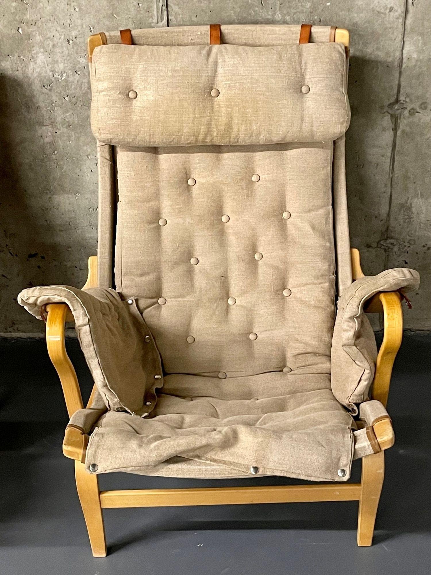 Pair Mid-Century Modern Pernilla Arm / Lounge Chairs by Bruno Mathsson, Denmark 8