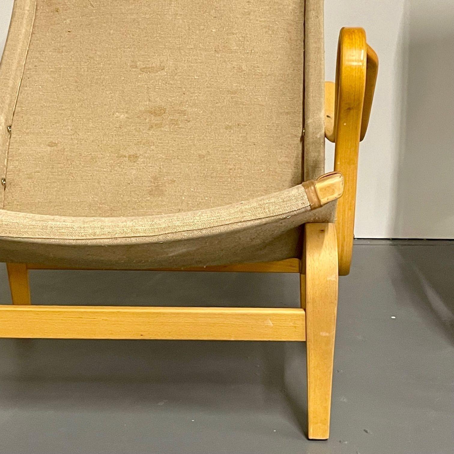 Pair Mid-Century Modern Pernilla Arm / Lounge Chairs by Bruno Mathsson, Denmark 1