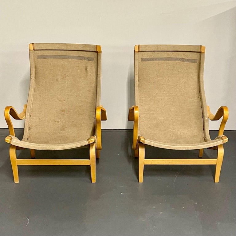 Pair Mid-Century Modern Pernilla Arm / Lounge Chairs by Bruno Mathsson, Denmark For Sale 2