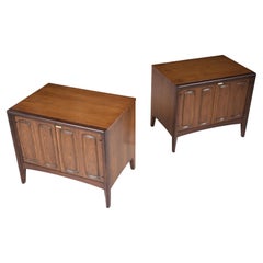 Refined Vintage 1960s Walnut Nightstands: Mid-Century Modern Elegance Restored