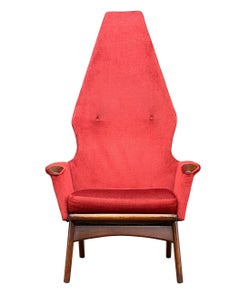 Coppia di sedie da salotto scultoree con schienale alto della metà del secolo scorso di Adrian Pearsall