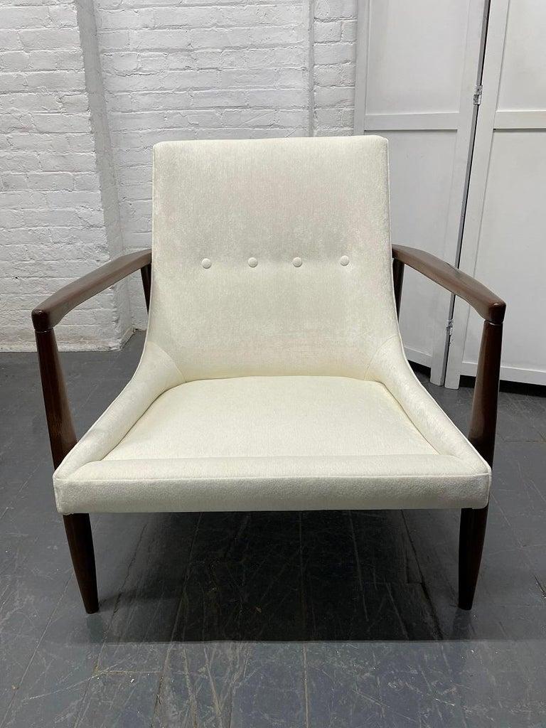 Mid-20th Century Pair Mid-Century Modern Sculptural Lounge Chairs Style of IB Kofod-Larsen For Sale