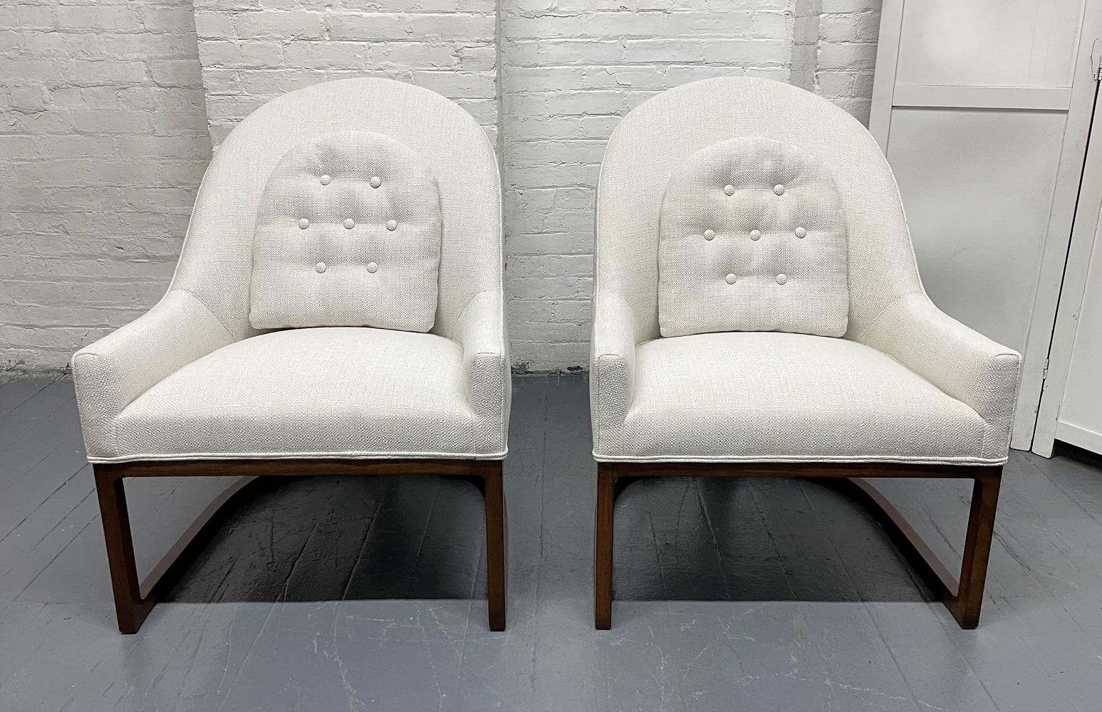 Upholstery  Mid-Century Modern Sculptural Pair Side Chairs For Sale