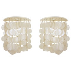 Pair Mid-Century Modern Seashell Wall Sconces