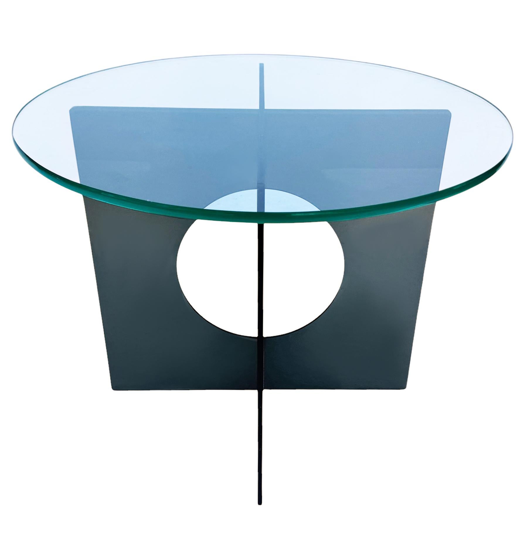 Pair Mid-Century Modern Smoked Acrylic Lucite and Glass Side or End Tables 2