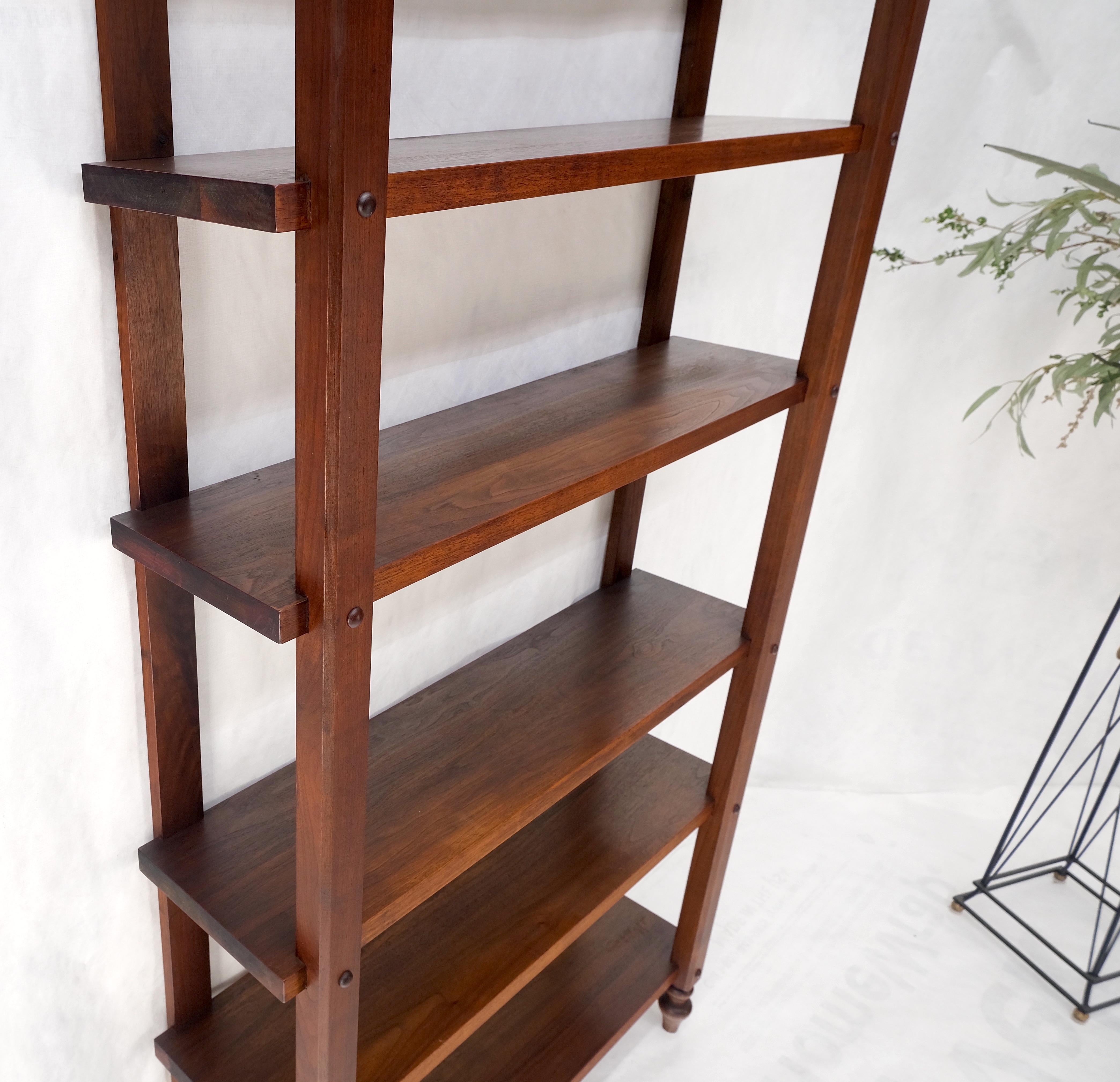 Pair Mid-Century Modern Solid Oiled Walnut Etageres Bookcases Wall Units Mint! 6