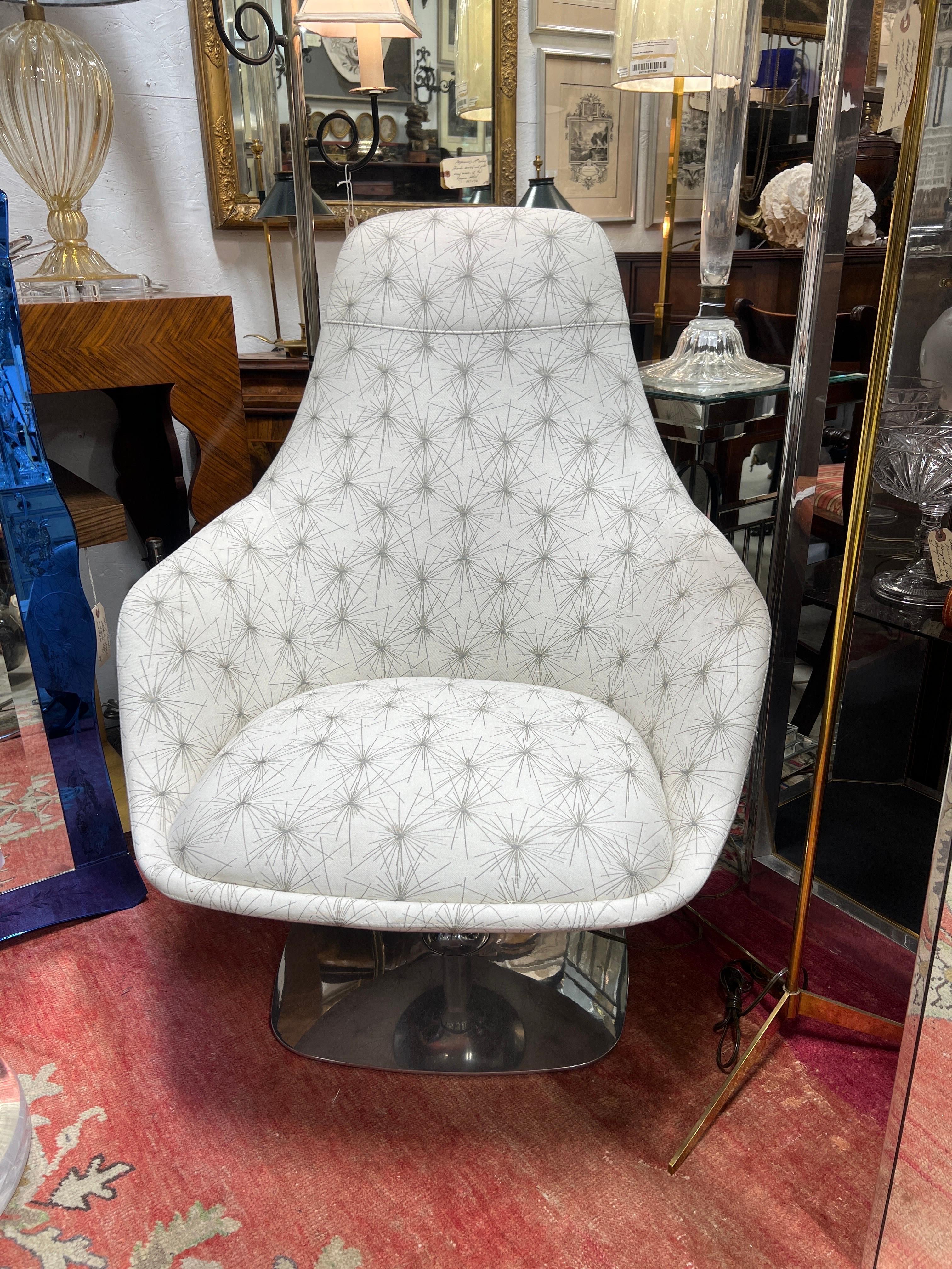American Pair, Mid Century Modern Style Swivel Egg Chair Manner of Bramin For Sale