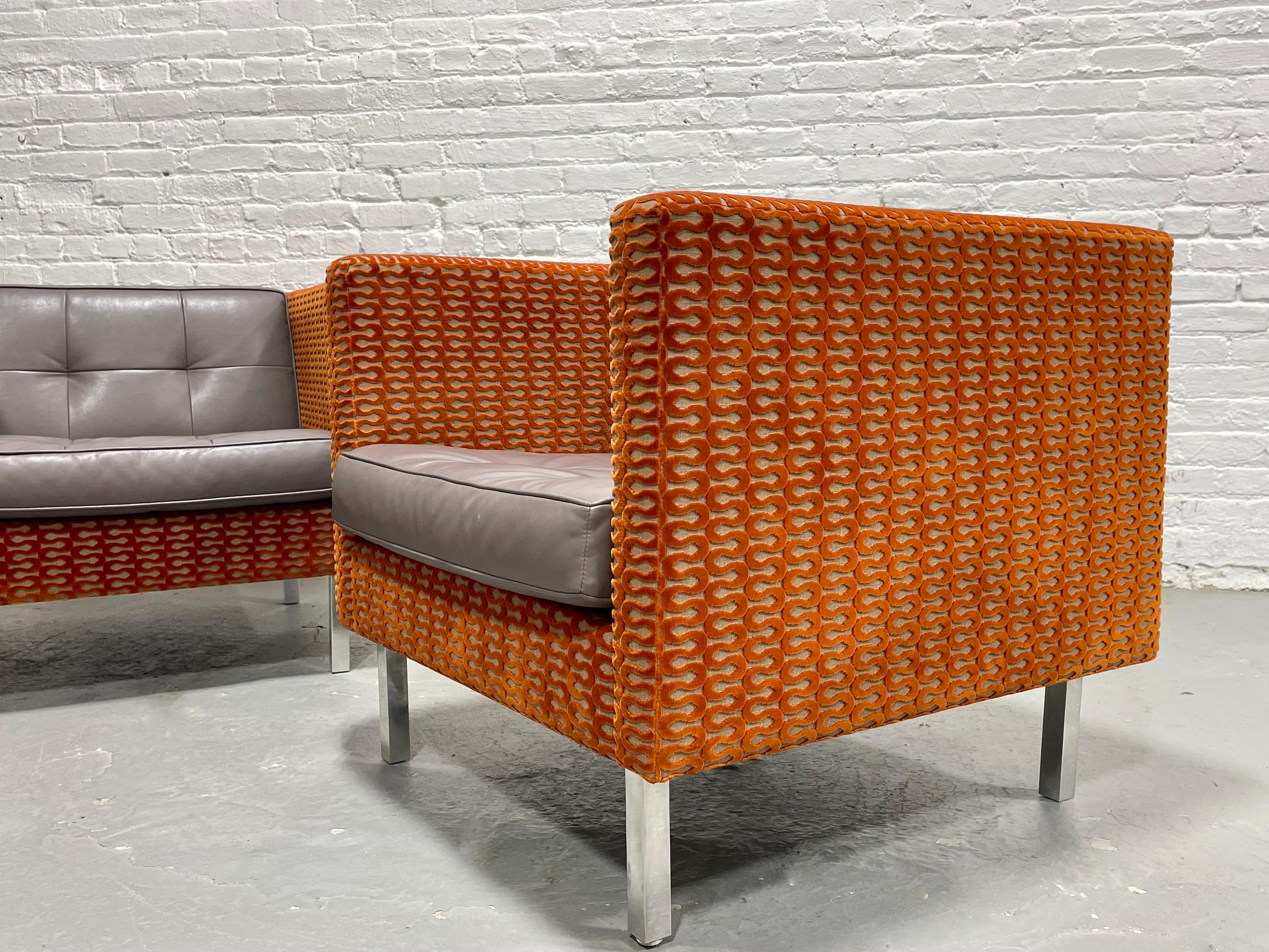 Pair Mid Century Modern styled Lounge Chairs with Custom Upholstery, NienKamper For Sale 1
