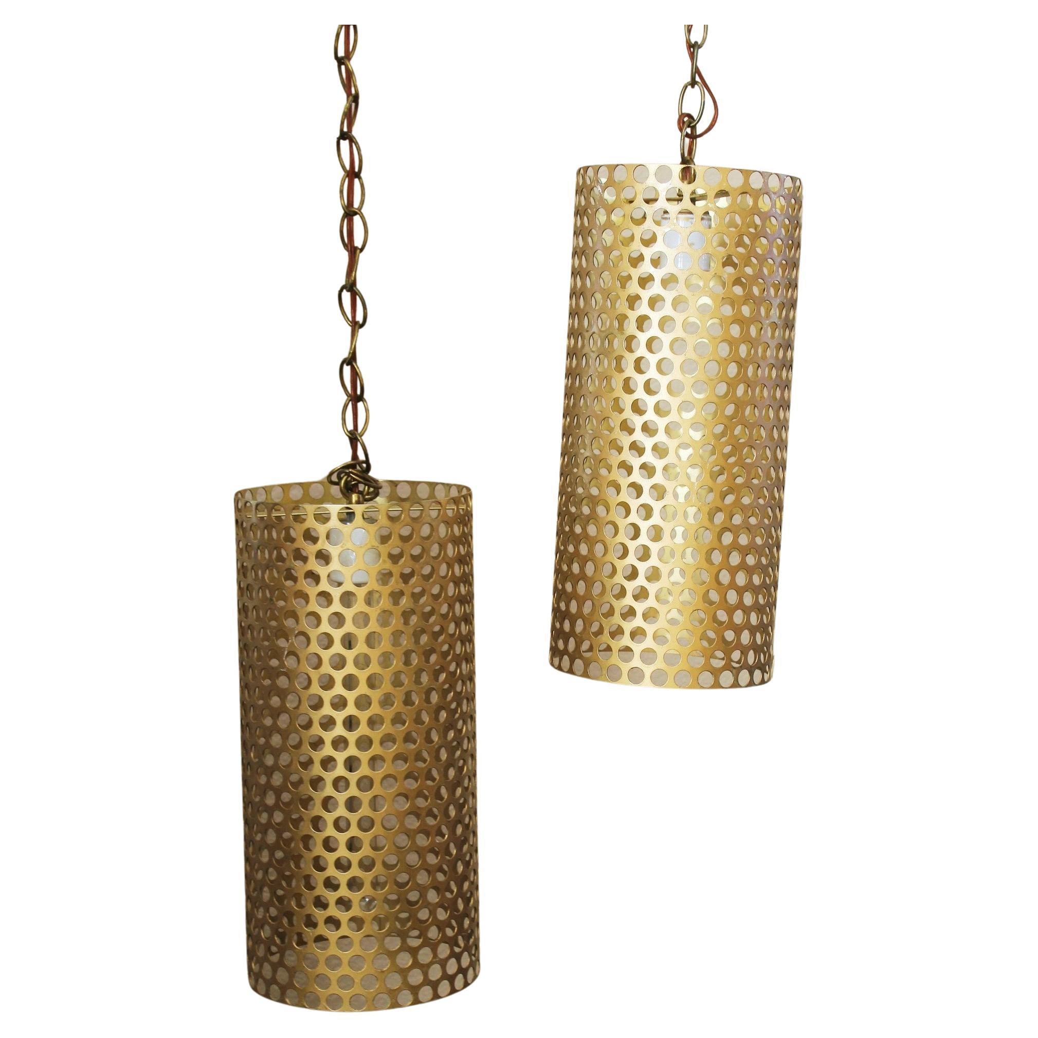 Pair Mid Century Modern Swag Lamps!  Iconic 1950s Gino Sarfatti for Raymor! Gold For Sale