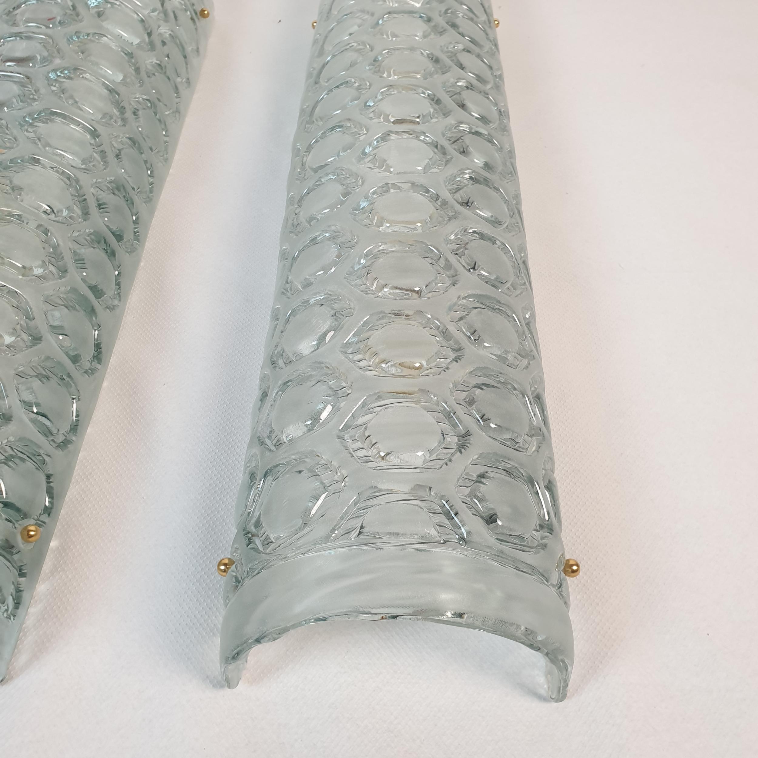 Mid Century Modern Grüne Murano Glas Wandleuchten - ein Paar (Muranoglas) im Angebot