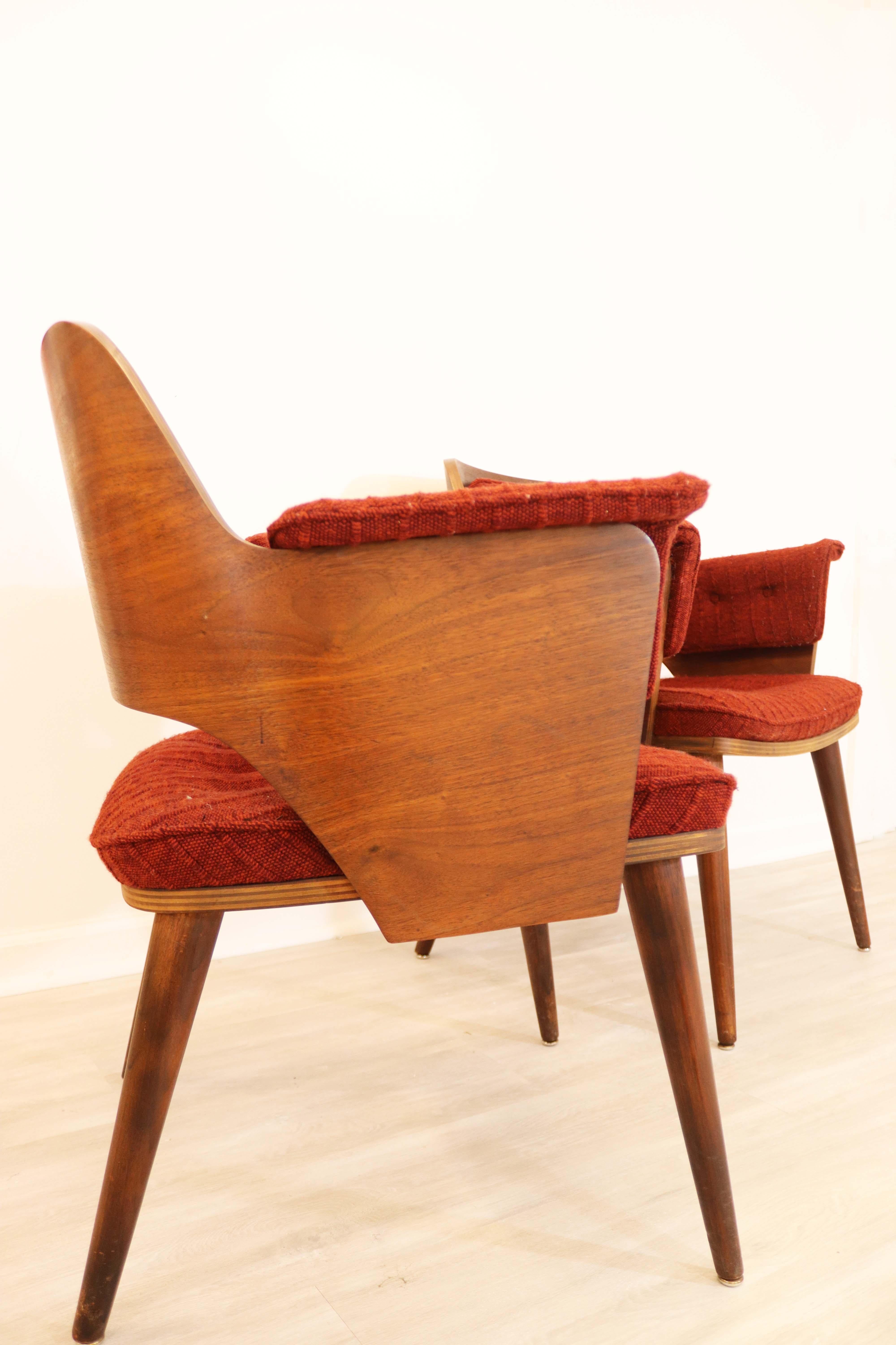 Pair Mid Century Modern Taylor Chair Co. Upholstered 2