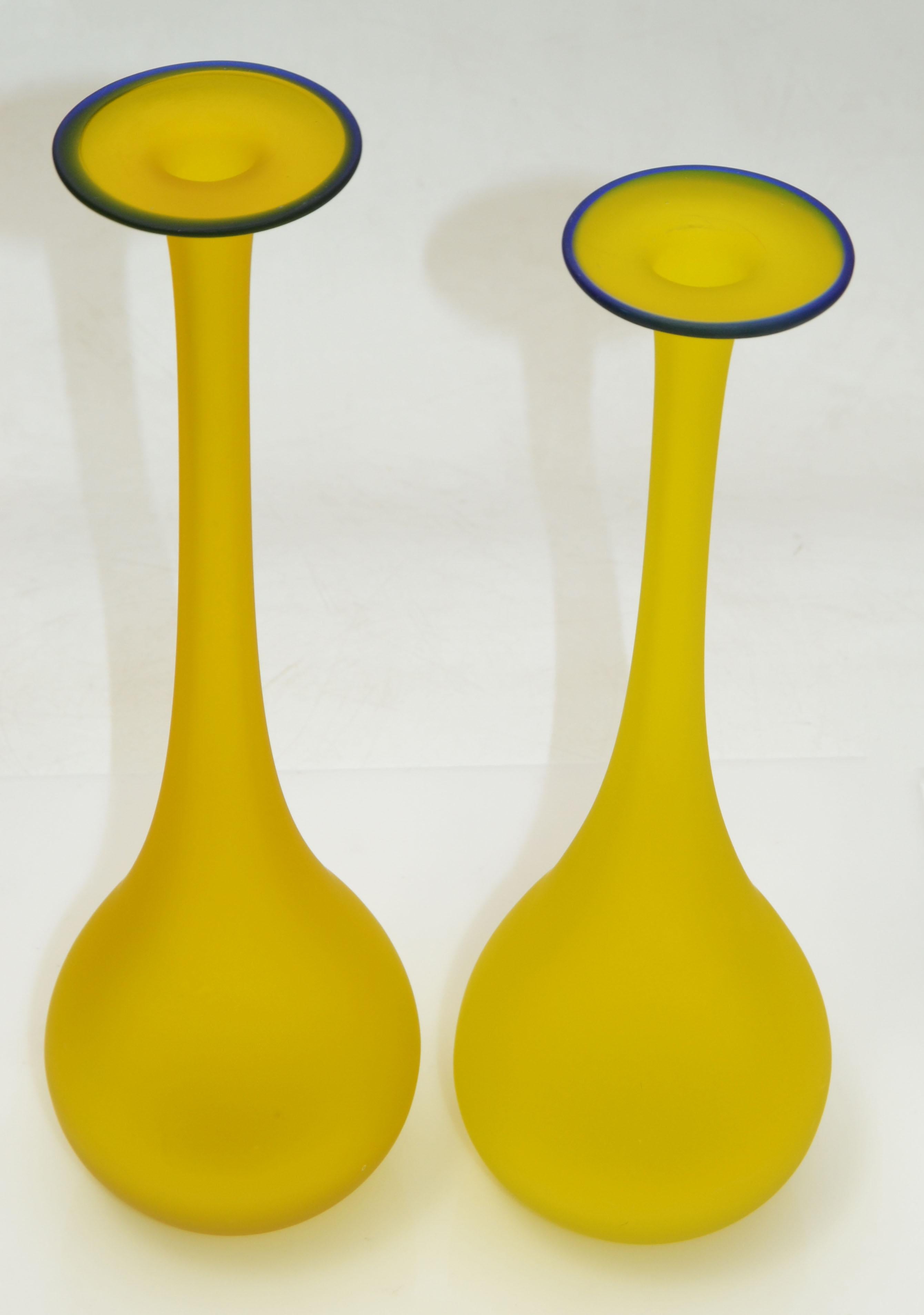 yellow bud vases