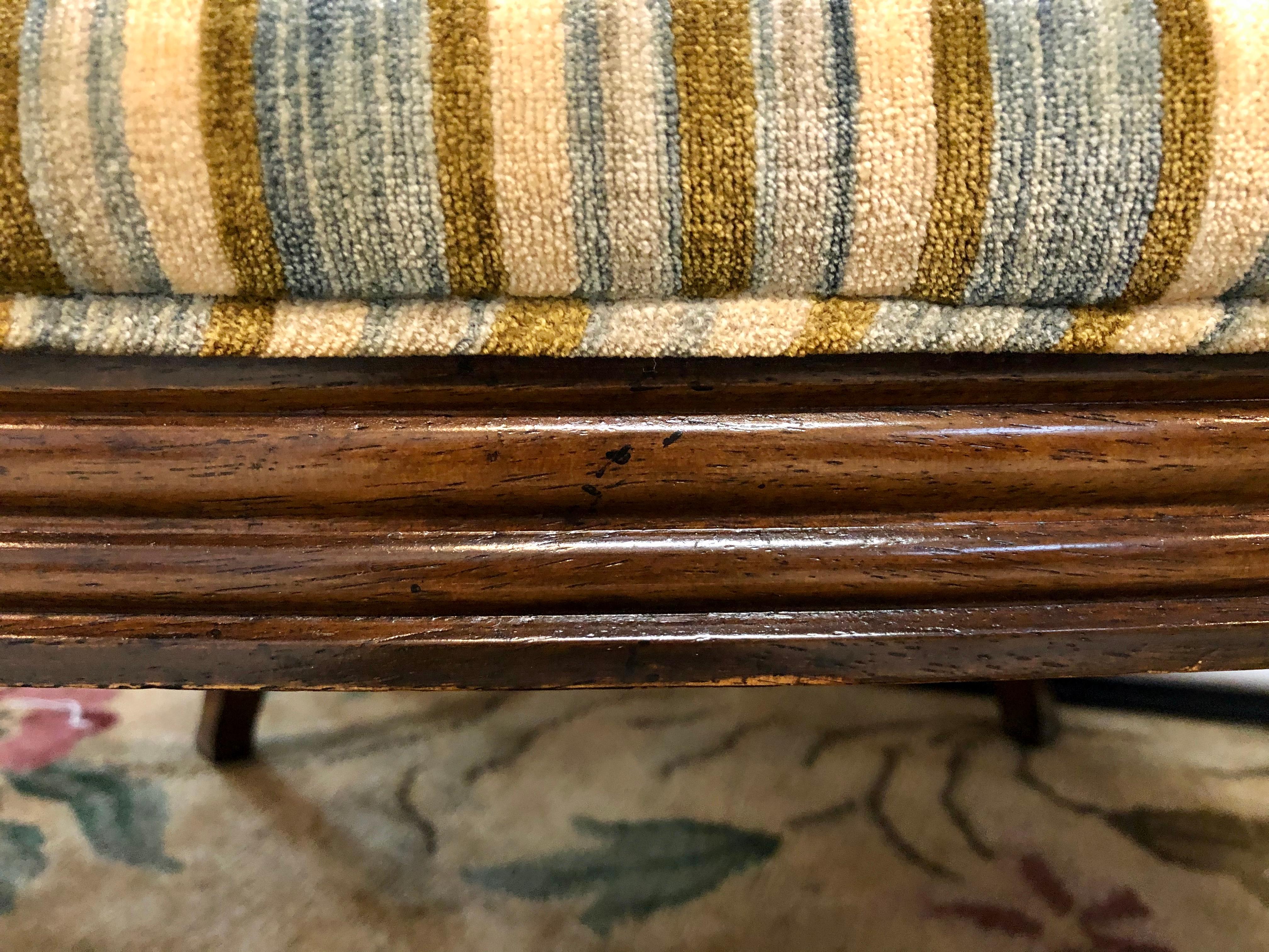 Pair of Mid-Century Modern Tub Chairs in Striped Upholstery with Cushion 5