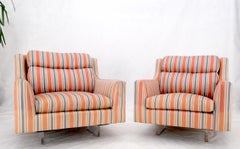 Paire de fauteuils club flottants modernes du milieu du siècle dernier, à base en lucite