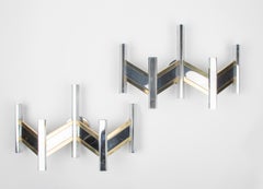 Pair Mid-Century Modern Wall Sconces Gaetano Sciolari, Model 19009