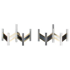 Pair Mid-Century Modern Wall Sconces Gaetano Sciolari, Model 19009