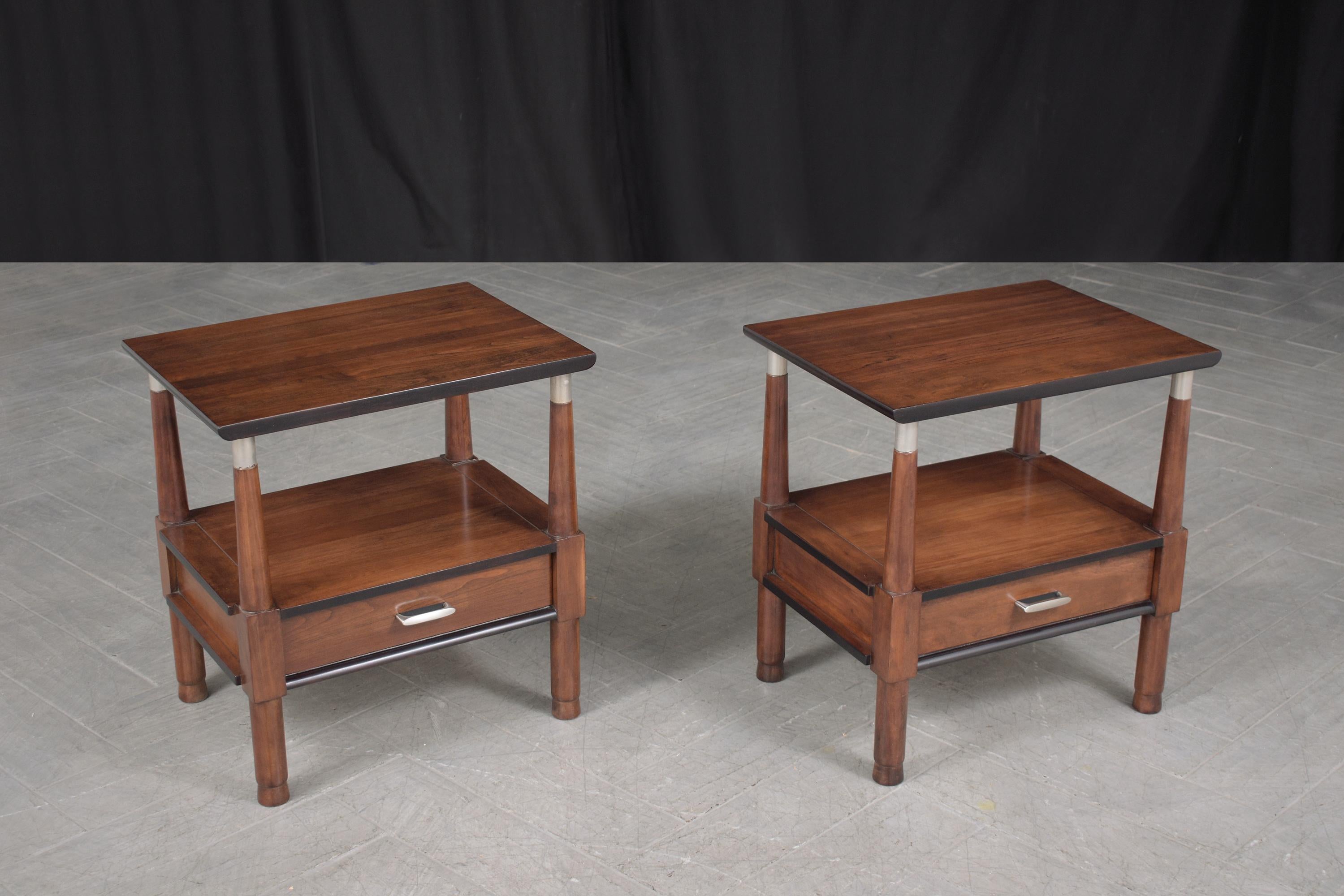 Mid-20th Century Refined Mid-Century Modern Nightstands: A Blend of Elegance and Functionality