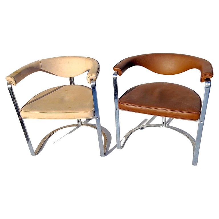 Pair MidCentury Modern Walnut Chairs by Warner Cleveland For