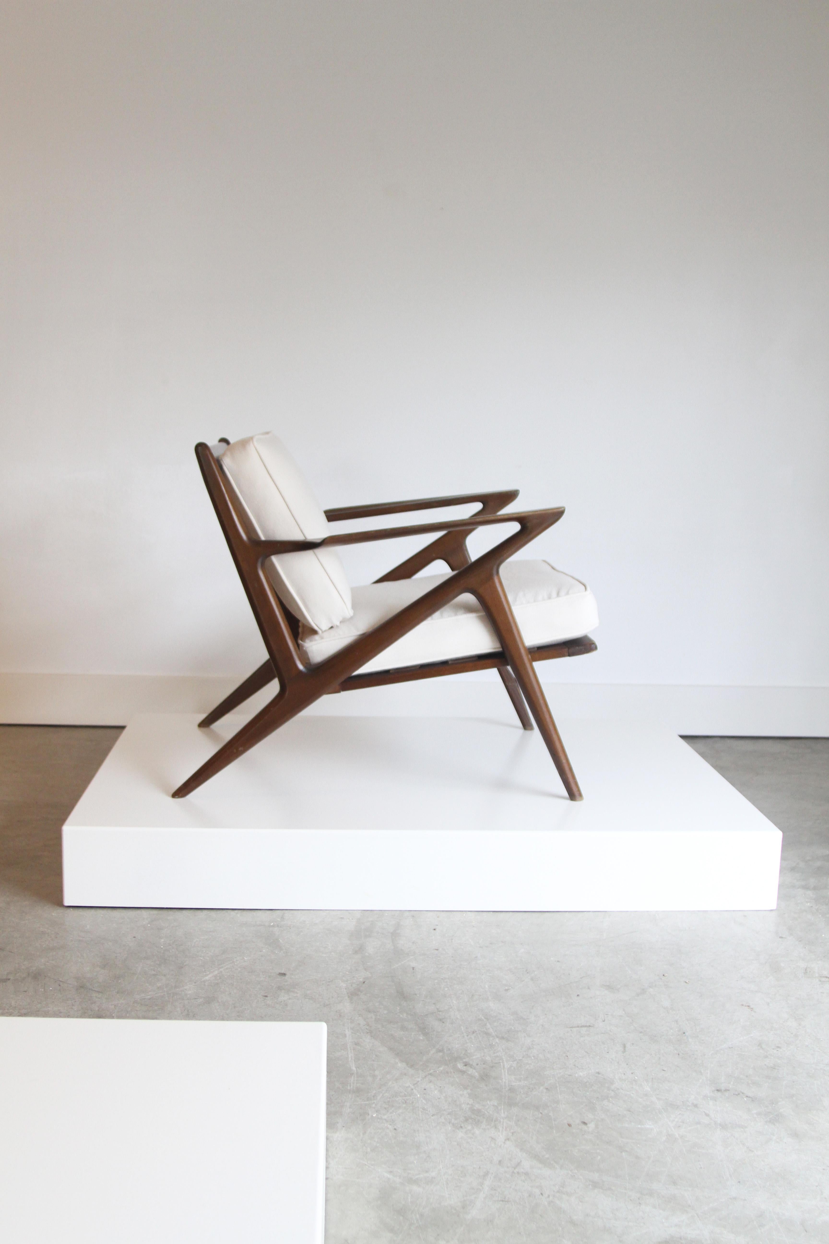 20ième siècle Paire de chaises Z modernes du milieu du siècle par Poul Jensen pour Selig