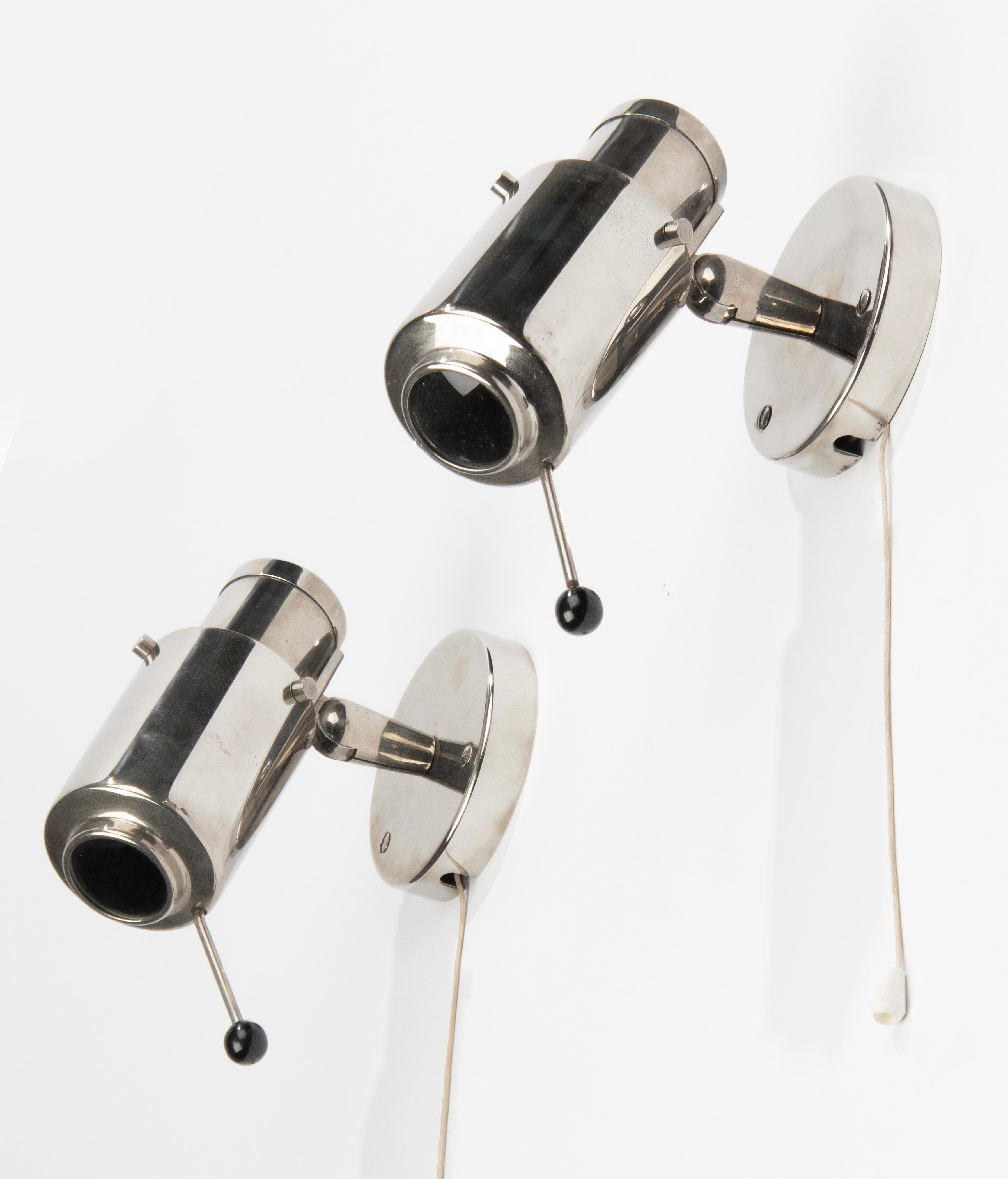 Pair Mid-Century Modern Zodiac Wall Light Sconces by Jacques Biny for Lita 7