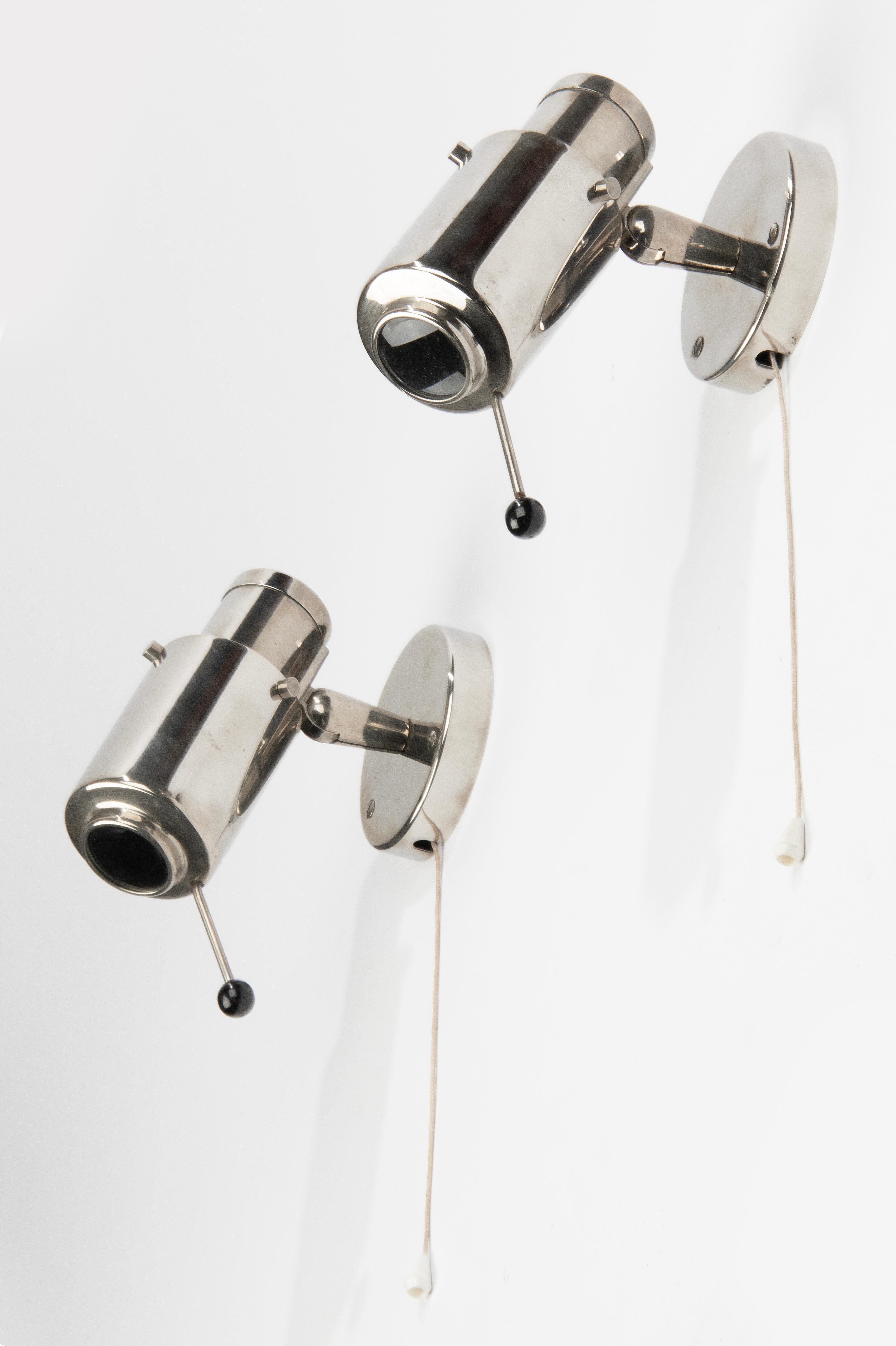 Pair Mid-Century Modern Zodiac Wall Light Sconces by Jacques Biny for Lita 9
