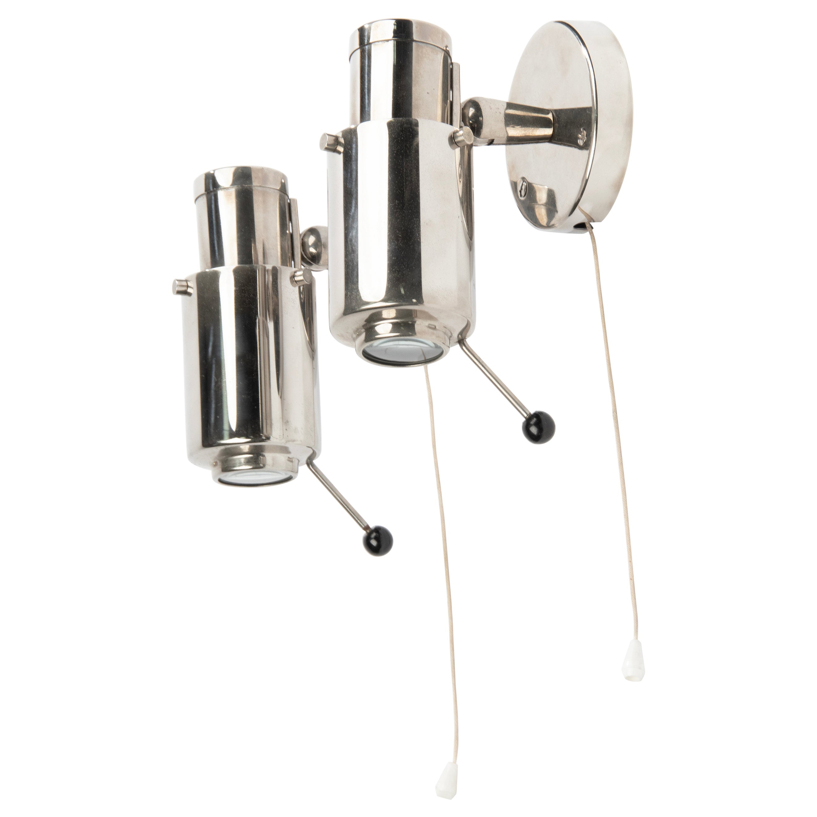 Pair Mid-Century Modern Zodiac Wall Light Sconces by Jacques Biny for Lita