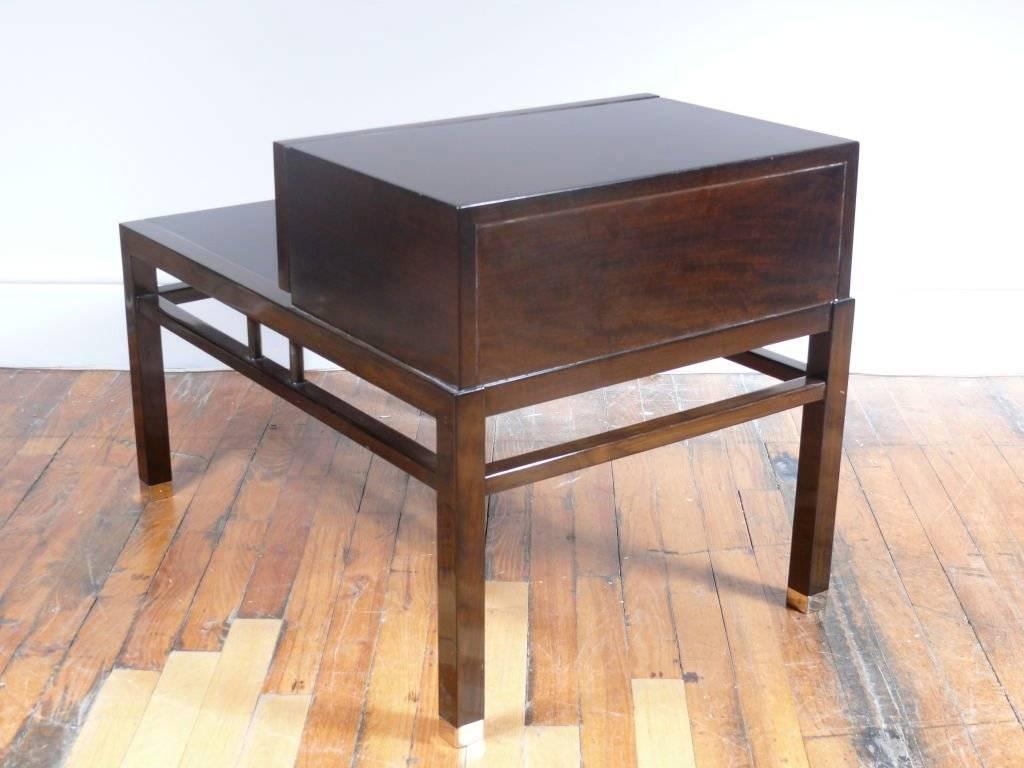 Pair of Midcentury One-Drawer Walnut End Tables 1