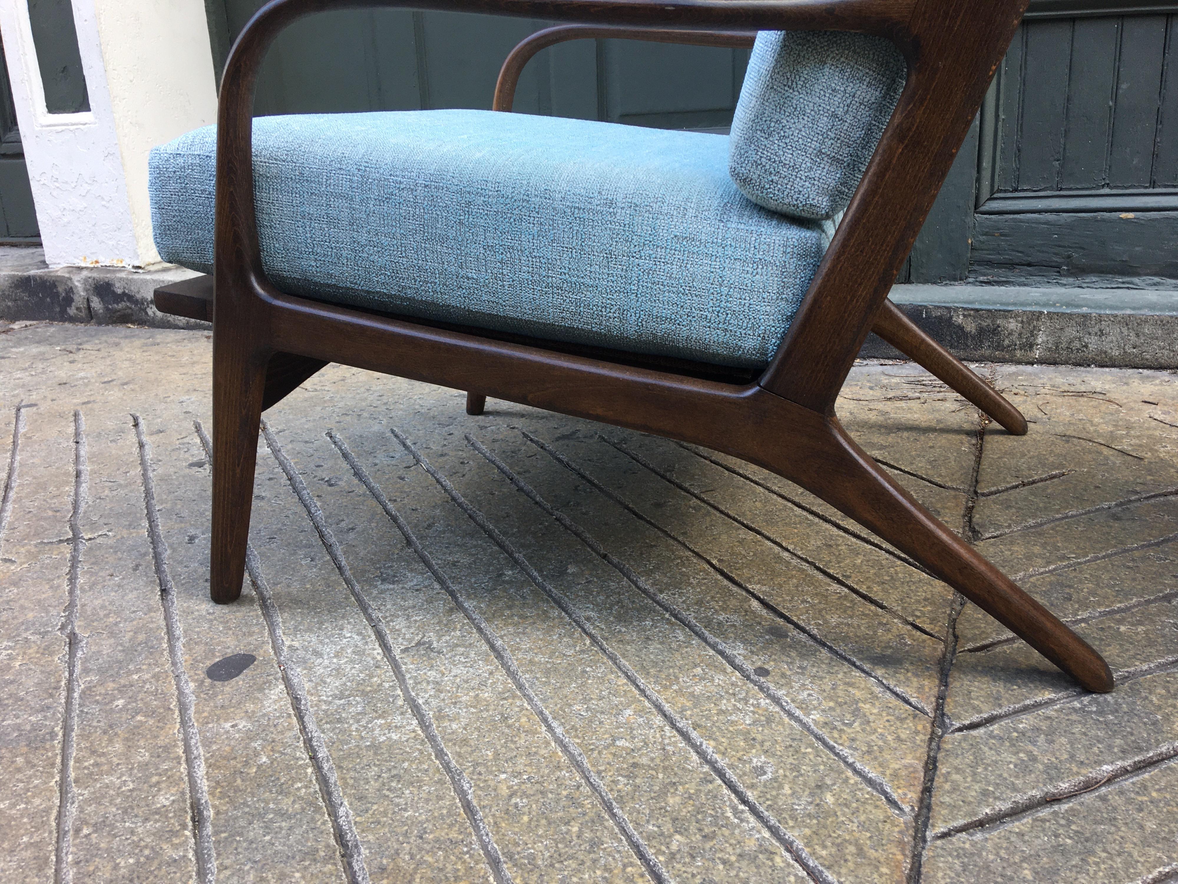 Upholstery Pair of Midcentury Open Armchairs