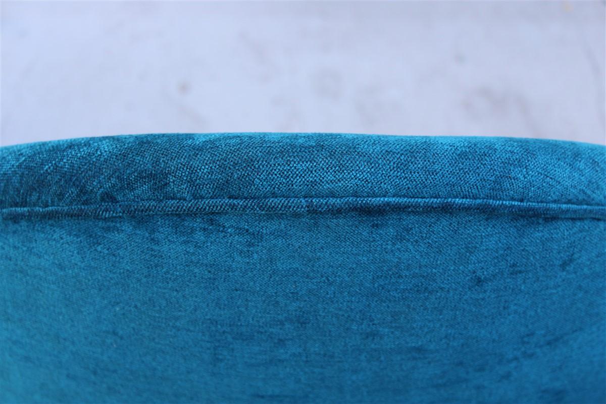 Paire de chaises ovales mi-siècle en velours bleu de style Ico Parisi et design italien, 1950 en vente 4