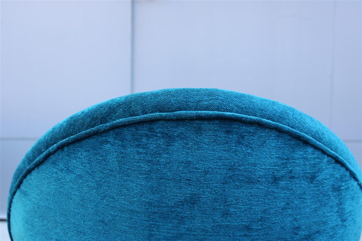 Paire de chaises ovales mi-siècle en velours bleu de style Ico Parisi et design italien, 1950 en vente 5