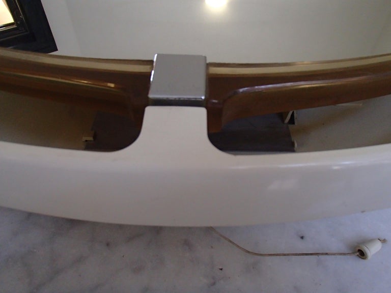 Pair of Midcentury Oval Movable Bathroom Mirrors with 4 Bulbs at 1stDibs