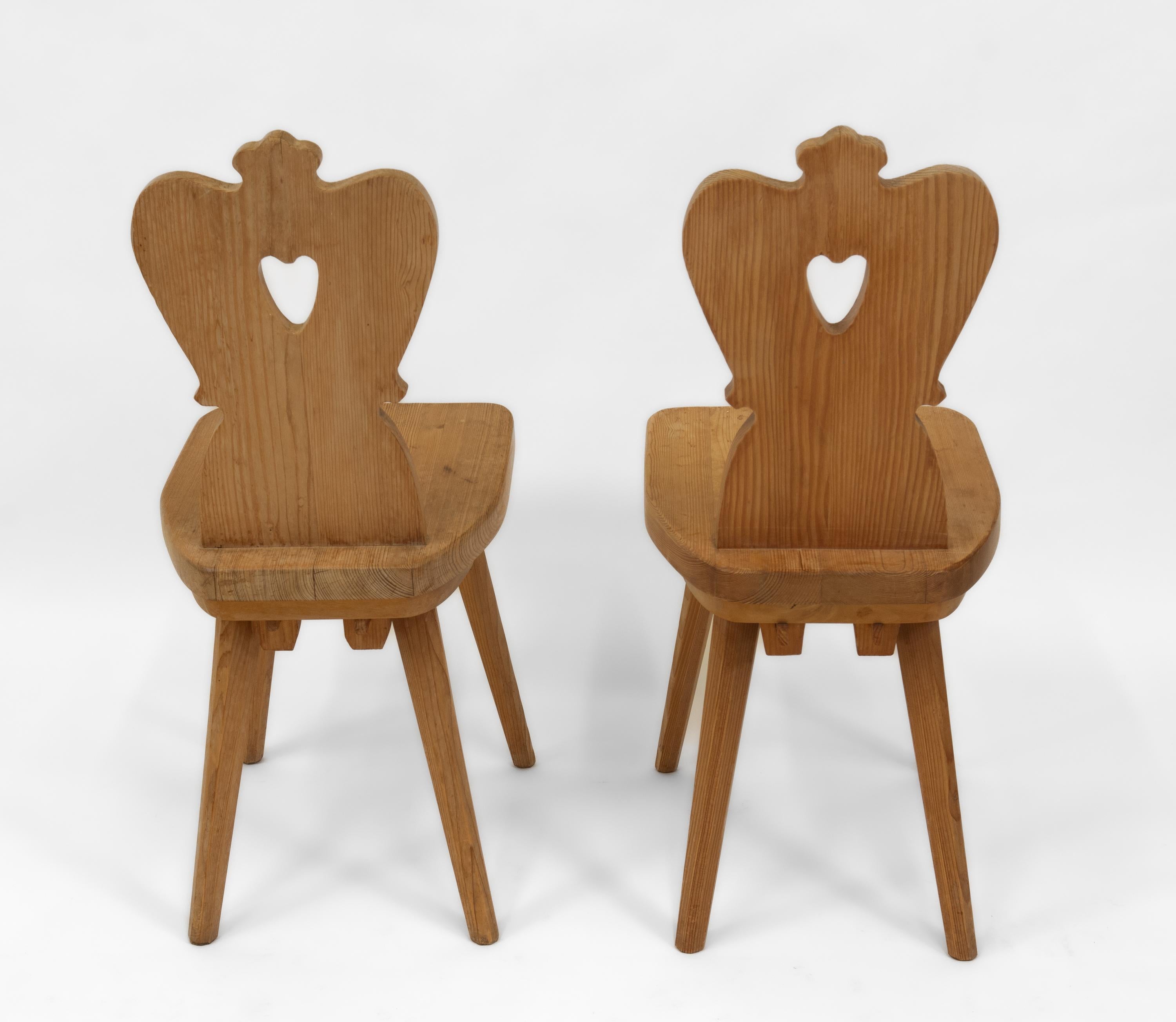Pair Mid Century Pine Alpine Chairs Circa 1950 For Sale 2