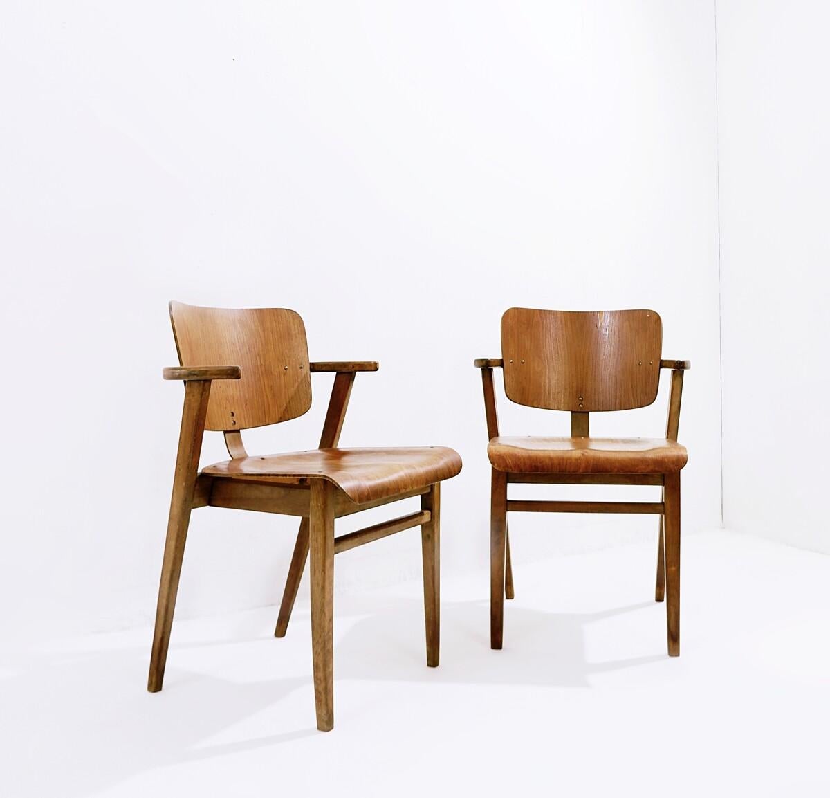 Pair Mid-Century Plywood Beech Chairs For Sale 10