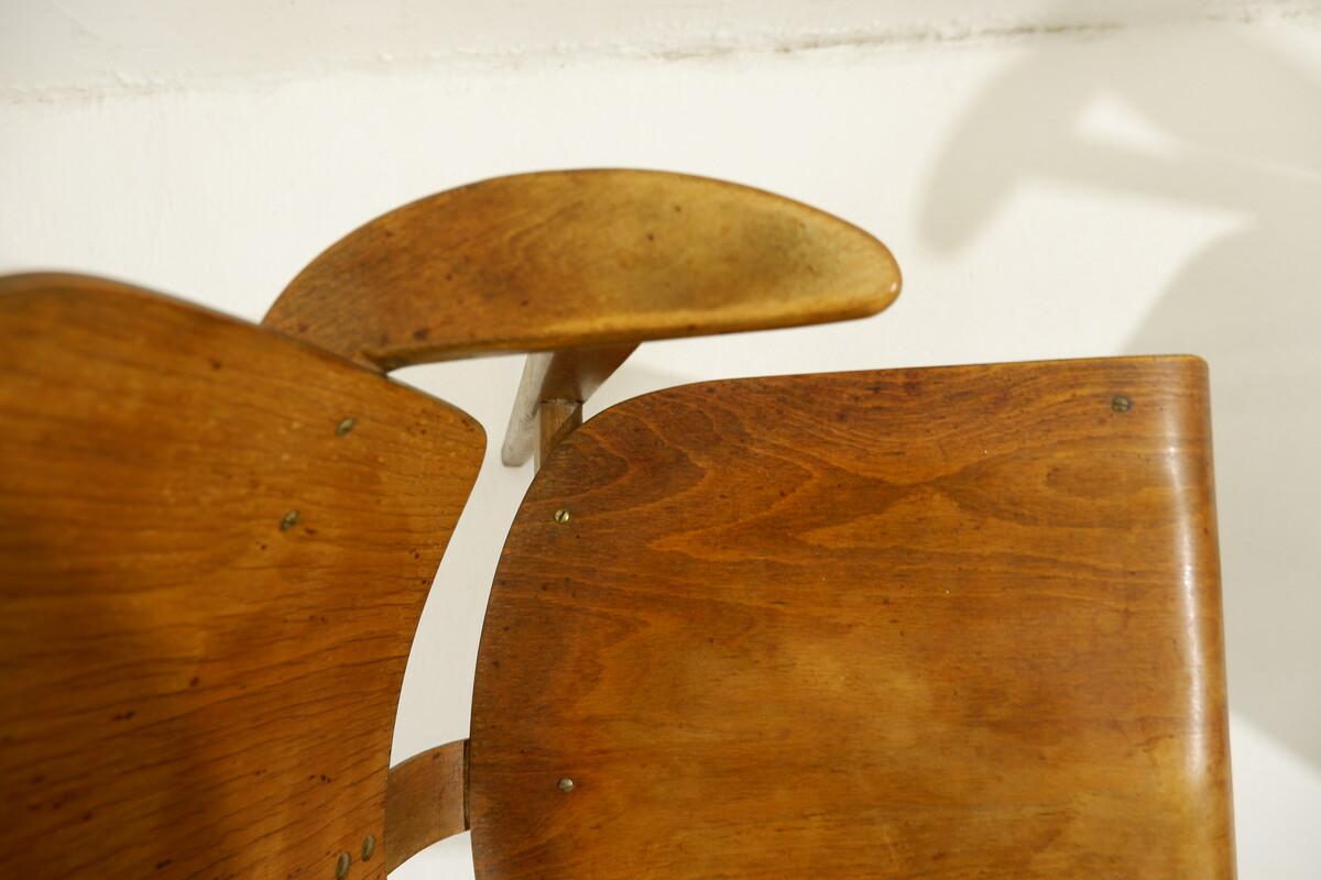 Pair Mid-Century Plywood Beech Chairs For Sale 1