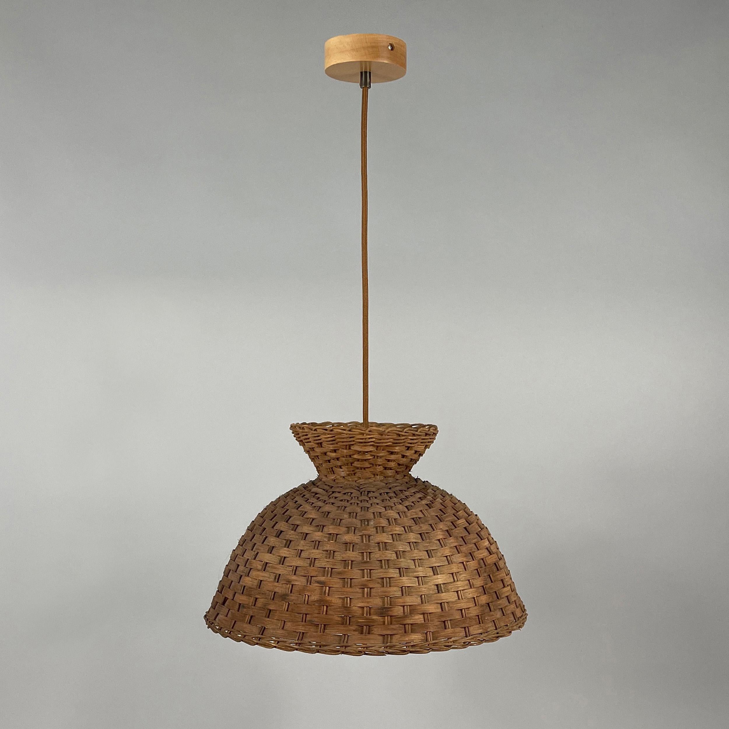 Mid-Century Modern Pair Mid-Century Rattan Pendants, Sweden 1960s