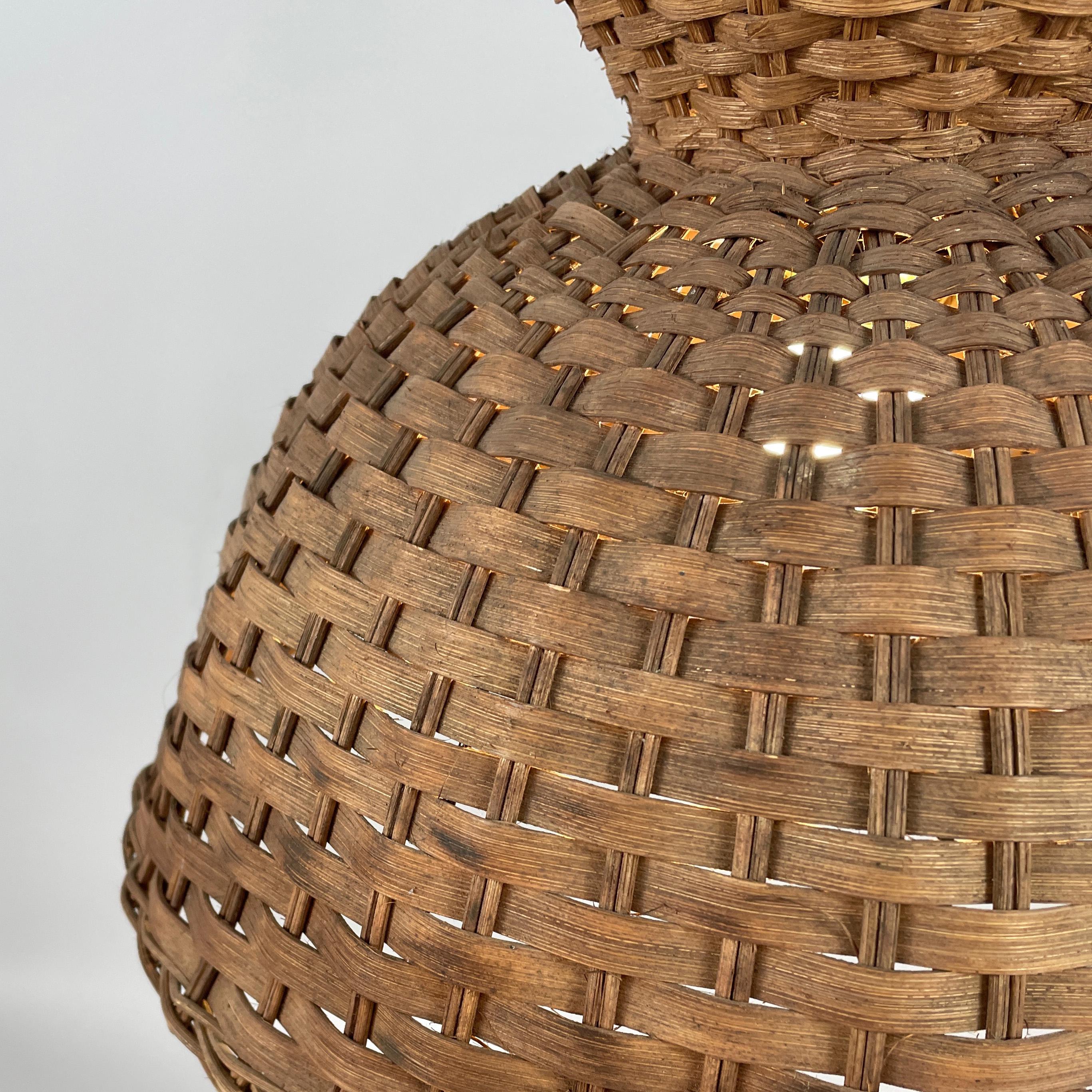 Pair Mid-Century Rattan Pendants, Sweden 1960s 1