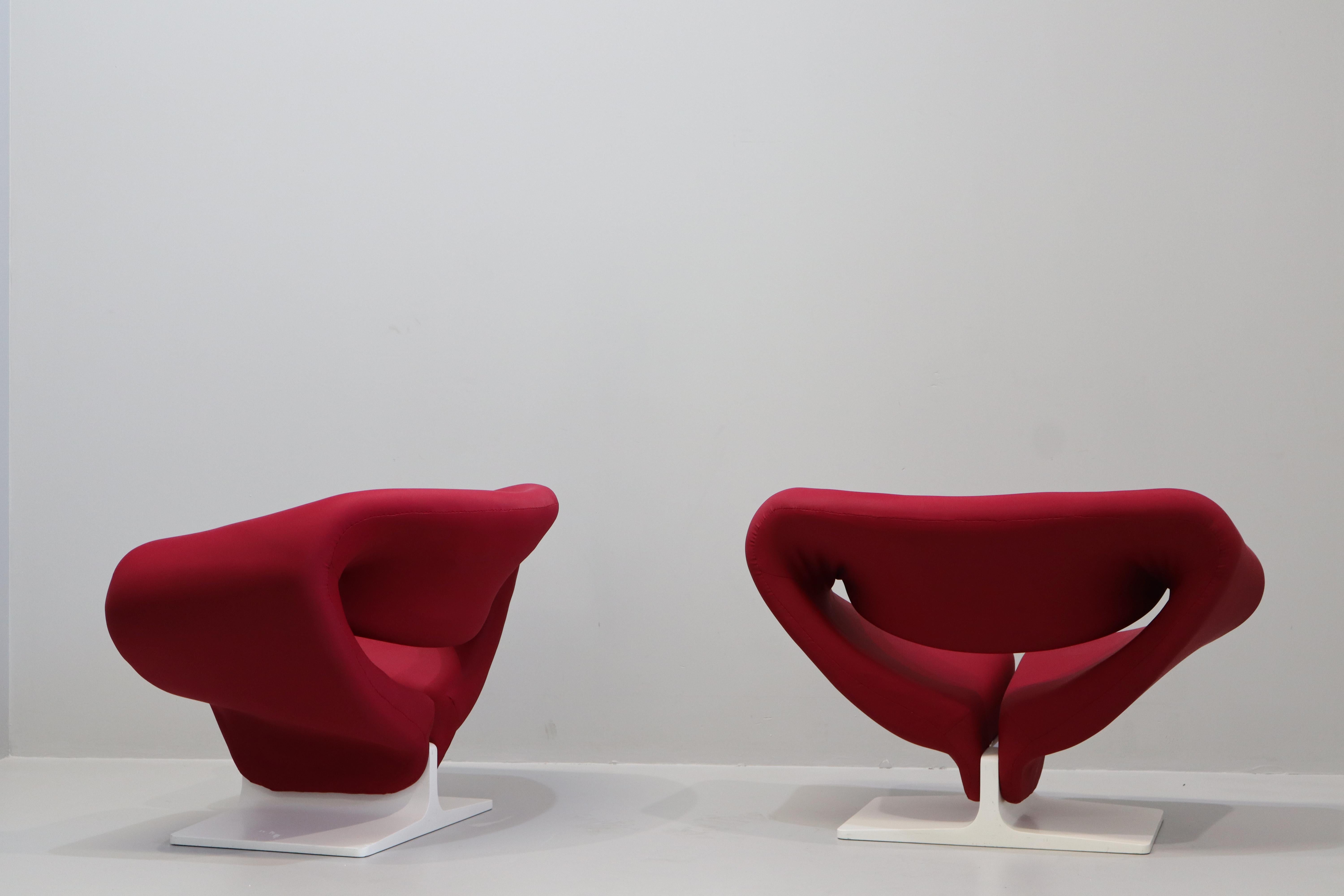 20ième siècle Paire de chaises à rubans du milieu du siècle par Pierre Paulin pour Artifort, 1960 Label Whit en vente