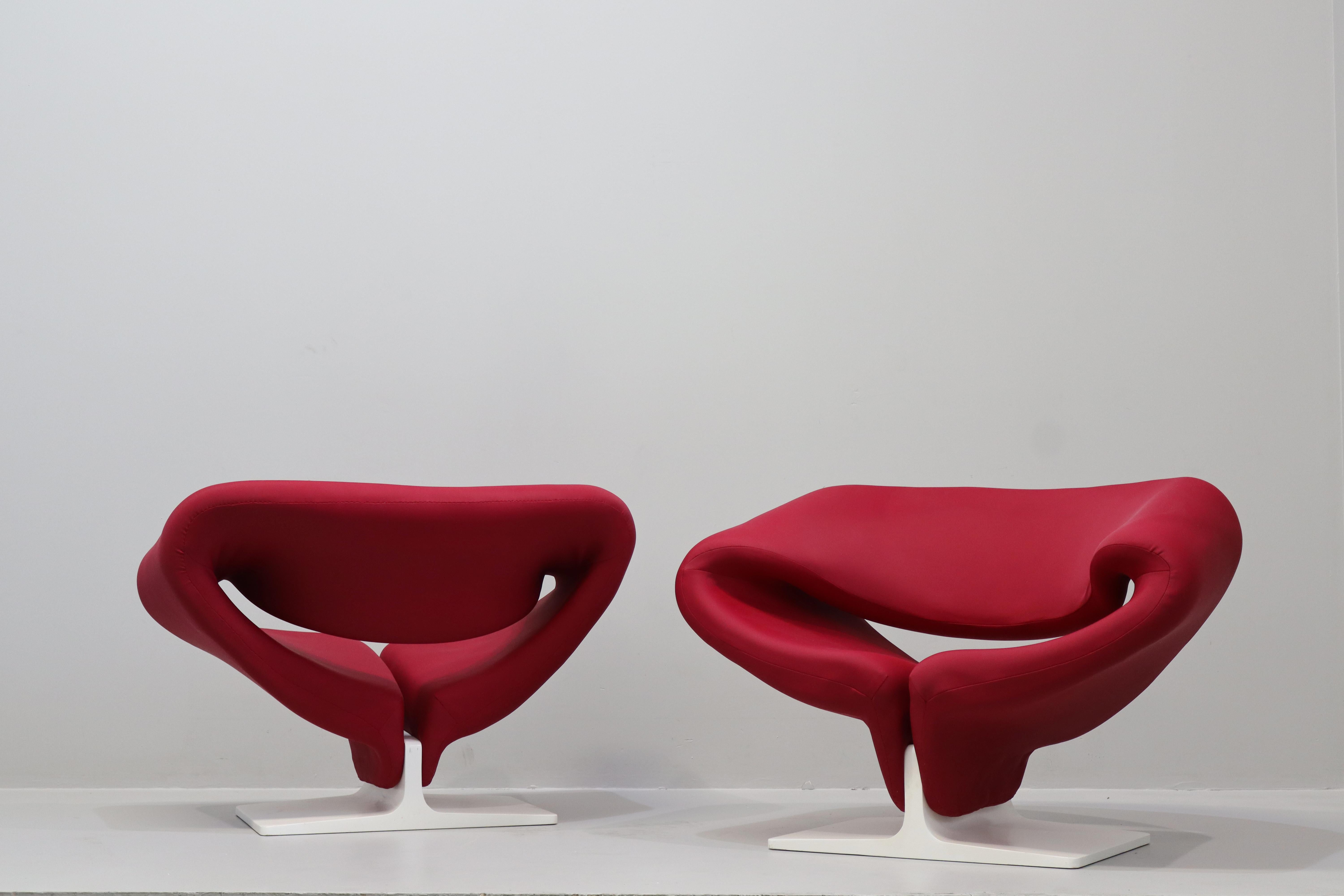 Fer Paire de chaises à rubans du milieu du siècle par Pierre Paulin pour Artifort, 1960 Label Whit en vente