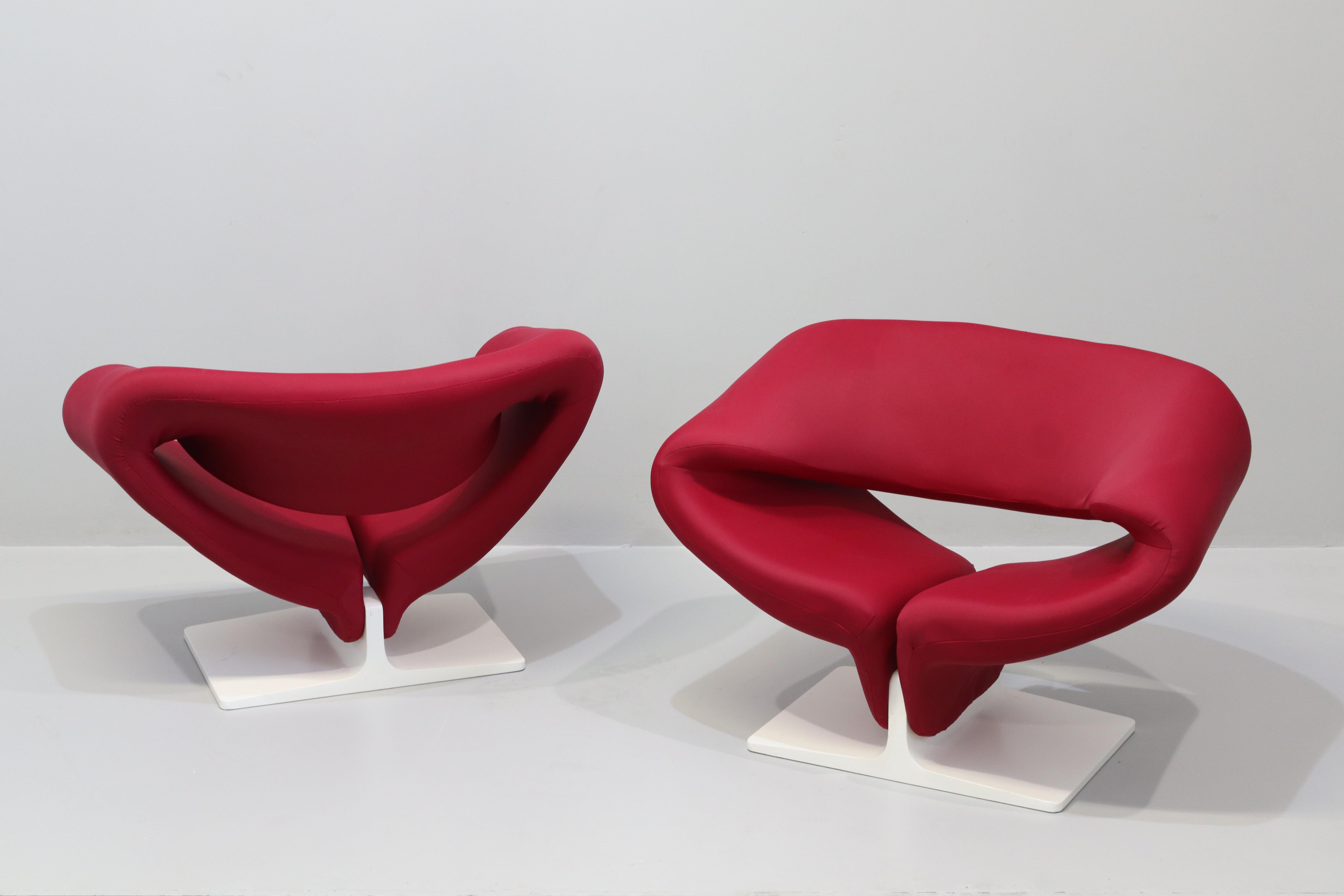 Paire de chaises à rubans du milieu du siècle par Pierre Paulin pour Artifort, 1960 Label Whit en vente 1